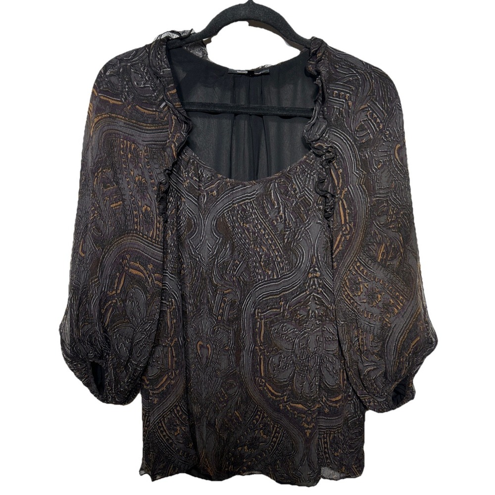 Nanette Lapore Baroque Print Silk Blouse Women's Size 6 Retail: $148
